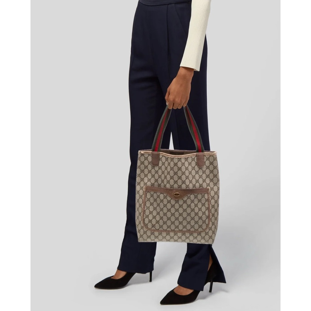 Gucci Plus Tan and Brown Tote Bag